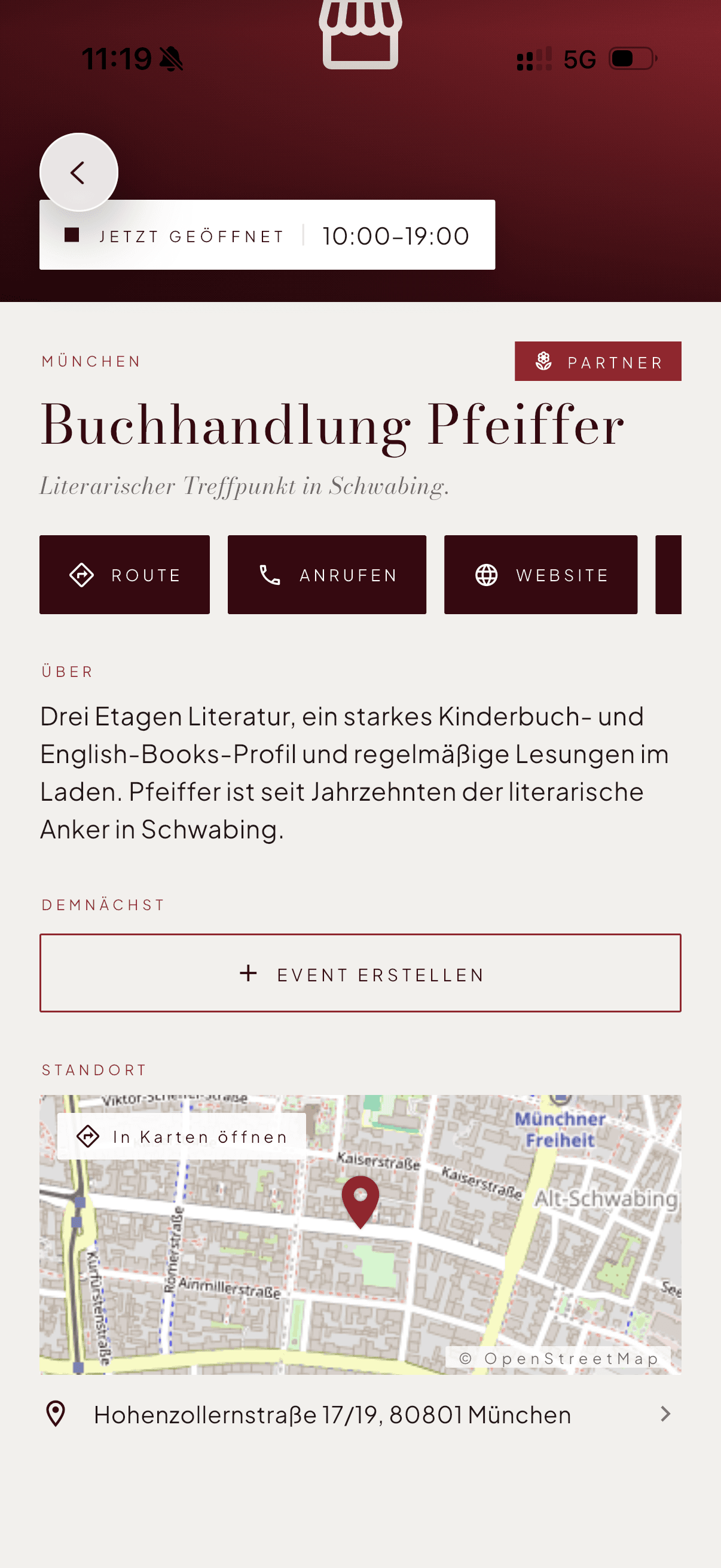 littesse App – Buchhandlung Pfeiffer in Schwabing