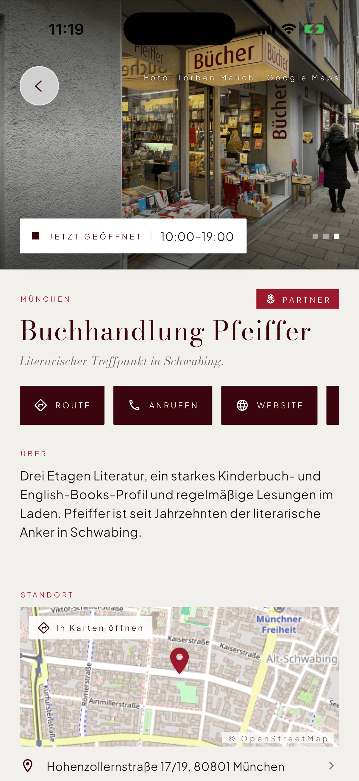 littesse App – Buchhandlung Pfeiffer in Schwabing
